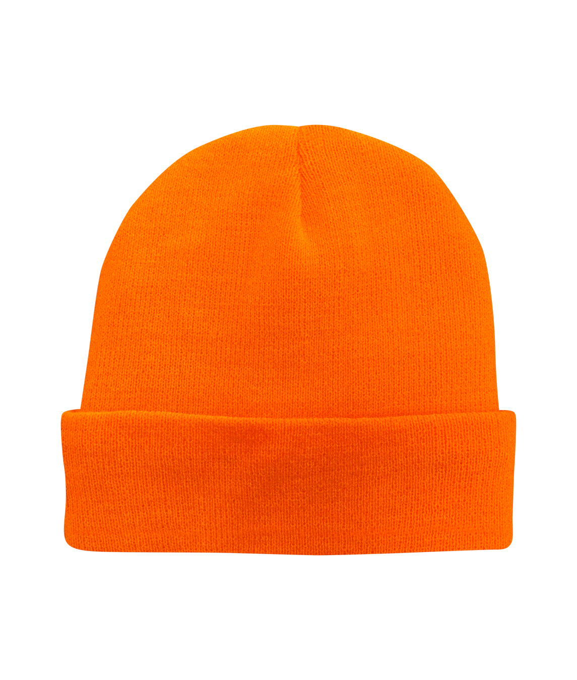 Orbit International Knitted Turned Up Beanie Hat: In 100% Acrylic Knit Flourescent