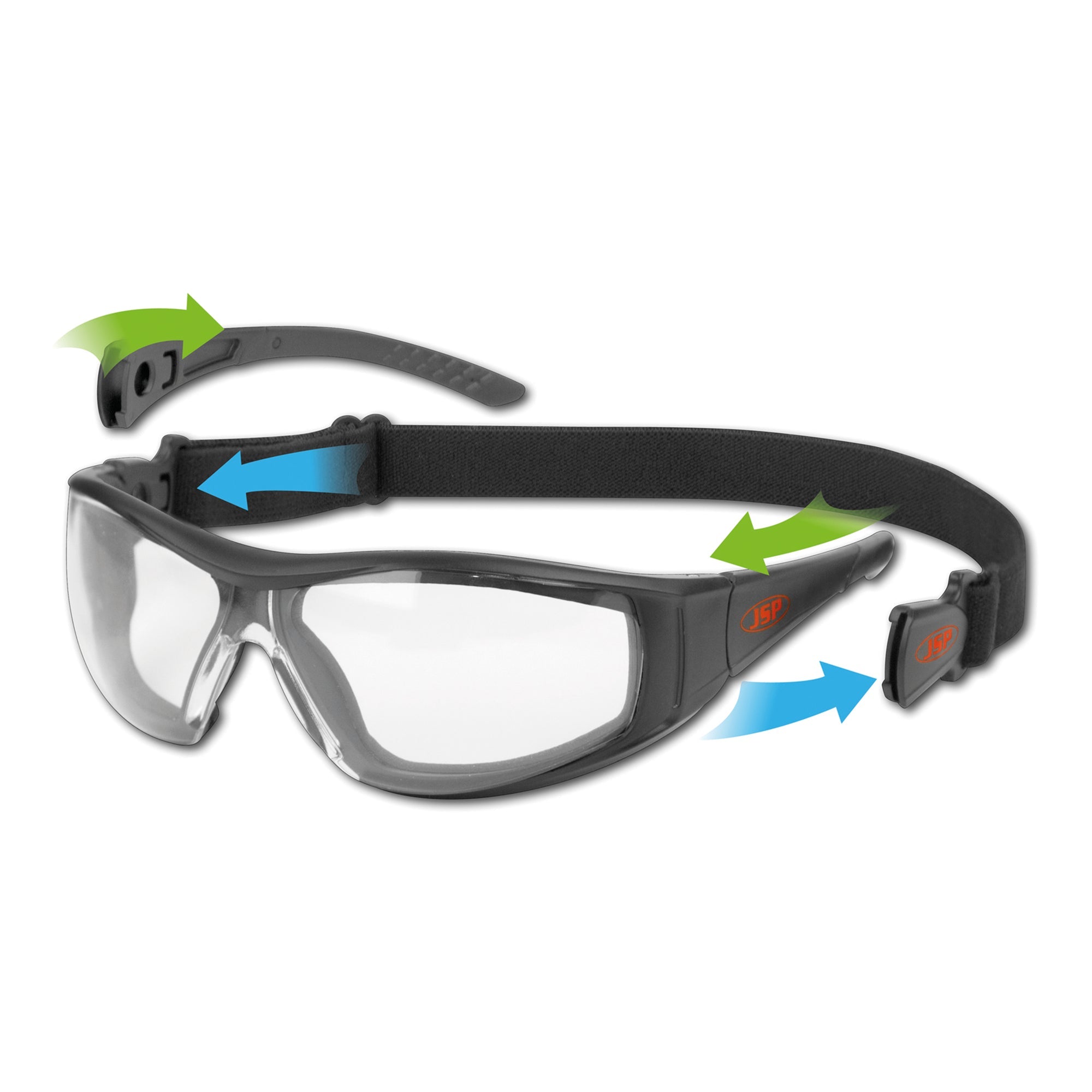 JSP Stealth Hybrid Safety Specs / Goggles (Clear Lens)