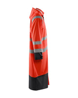 Blaklader Rain Coat Hi-Vis Level 1 4325 #colour_red-hi-vis-black