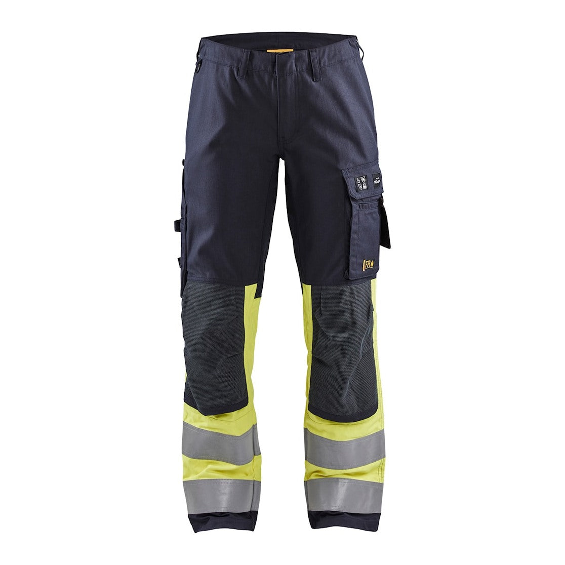 Blaklader Trousers Multinorm Inherent with Stretch Women 7187 #colour_navy-blue-hi-vis-yellow