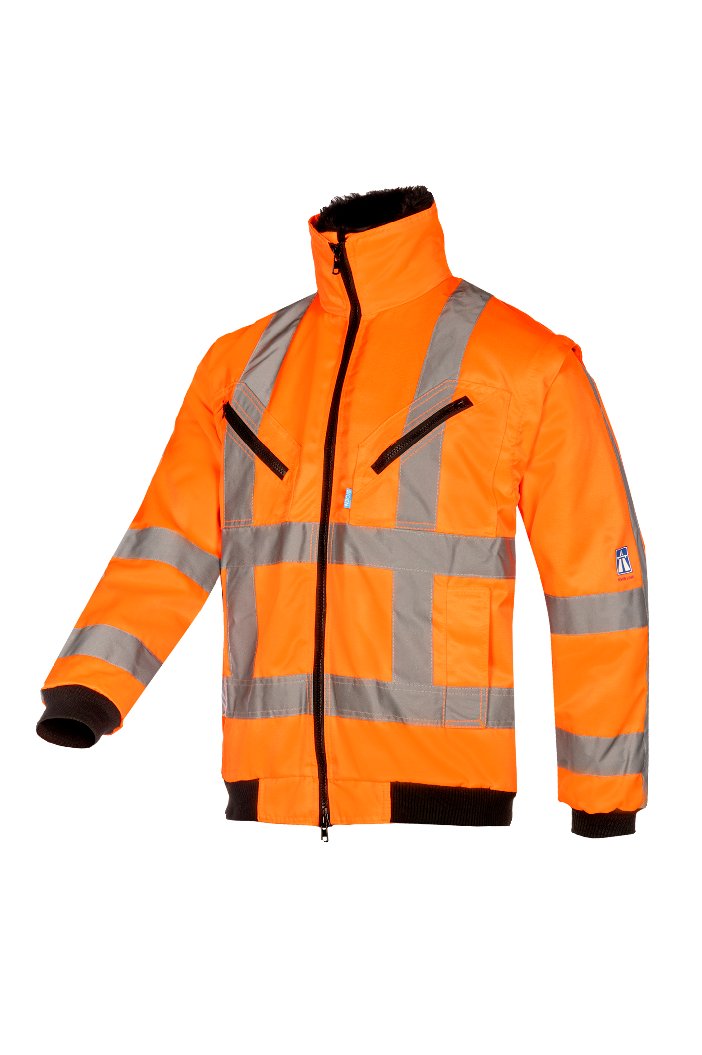 Sioen Eagle Hi-Vis Winter Bomber Jacket With Detachable Sleeves (Rws)