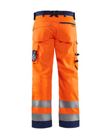 Blaklader Hi-Vis Trousers without Nail Pockets 1566 - Hi-Vis Orange/Navy Blue