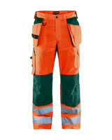 Blaklader Ventilated Hi-Vis Trousers 1565 #colour_orange-green