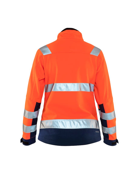 Blaklader Women's Hi-Vis Softshell Jacket 4902 #colour_orange-navy-blue