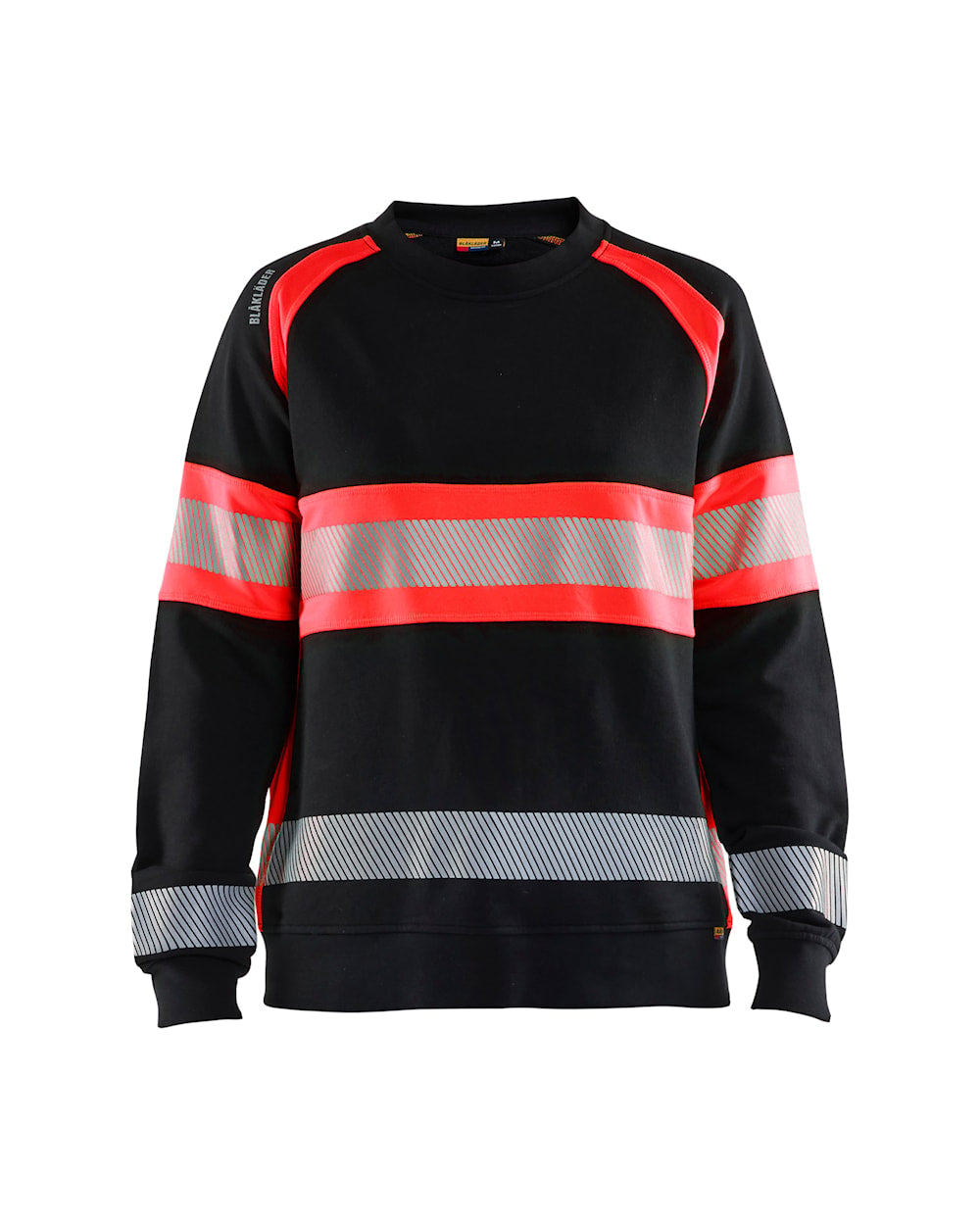 Blaklader Women's Hi-Vis Sweatshirt 3409 #colour_black-red-hi-vis