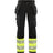 Blaklader Women's Hi-Vis 4-Way-Stretch Trousers 7193 #colour_black-hi-vis-yellow