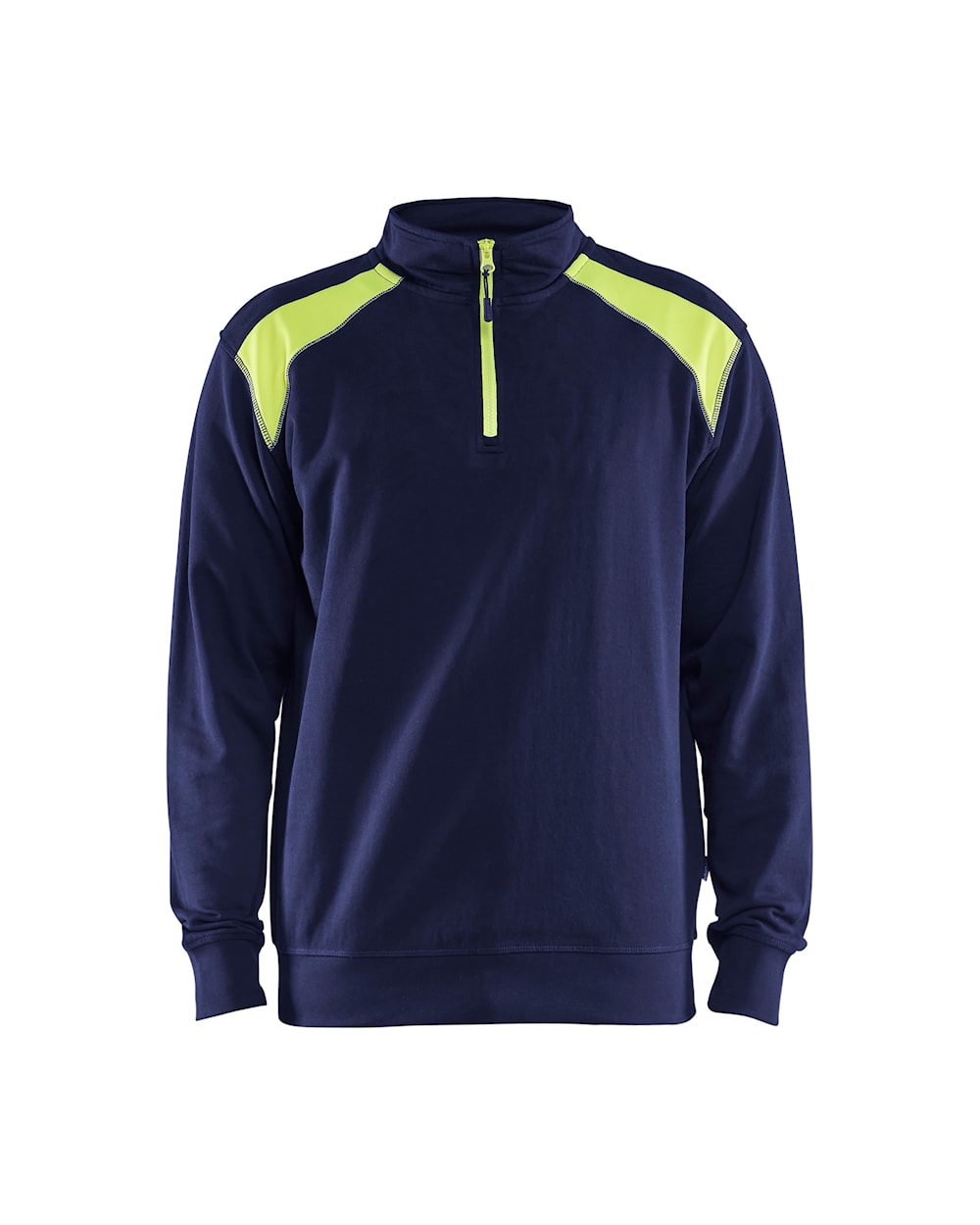 Blaklader Half-Zip 2-Tone Sweatshirt 3353 - Navy Blue/Hi-Vis Yellow