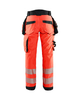 Blaklader Softshell Hi-Vis Trousers Women 7118 #colour_red-hi-vis-black