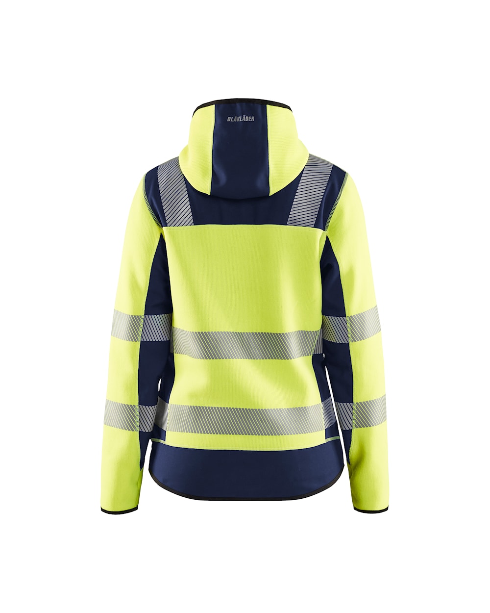 Blaklader Women's Hi-Vis Knitted Jacket 4967 #colour_hi-vis-yellow-navy-blue