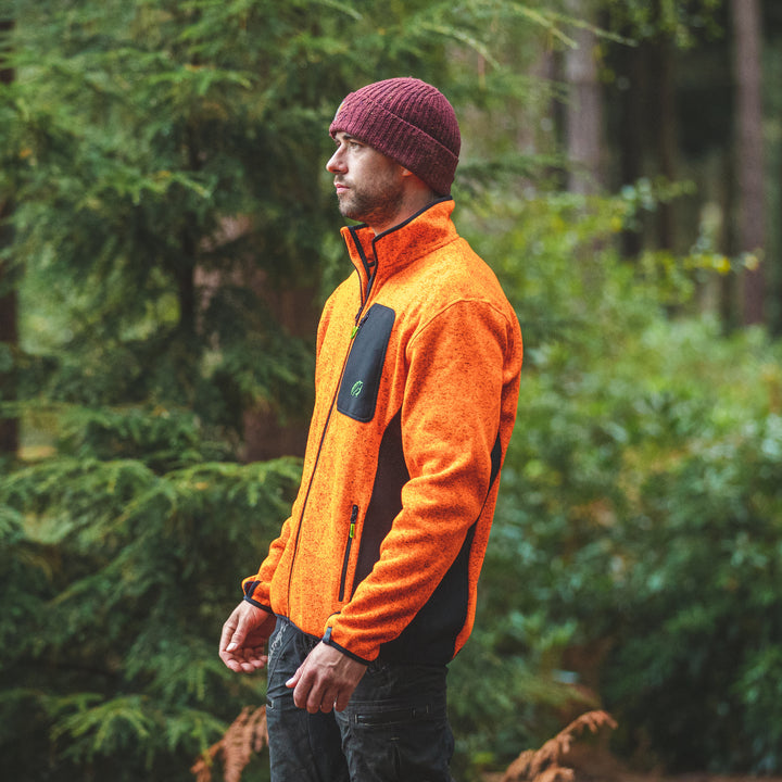 Arbortec Kudu Plus Melange Zip Sweater #colour_orange