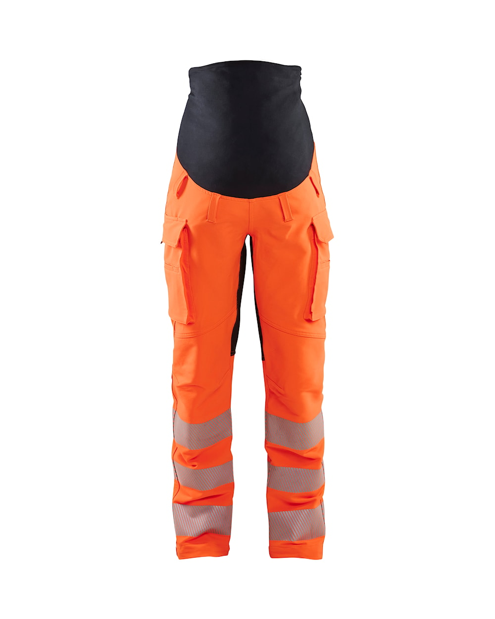 Blaklader Women's Hi-Vis 4-Way Stretch Maternity Trousers 7100 #colour_orange-black