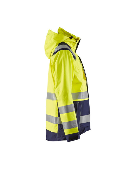 Blaklader Women's Hi-Vis Shell Jacket 4904 #colour_hi-vis-yellow-navy-blue