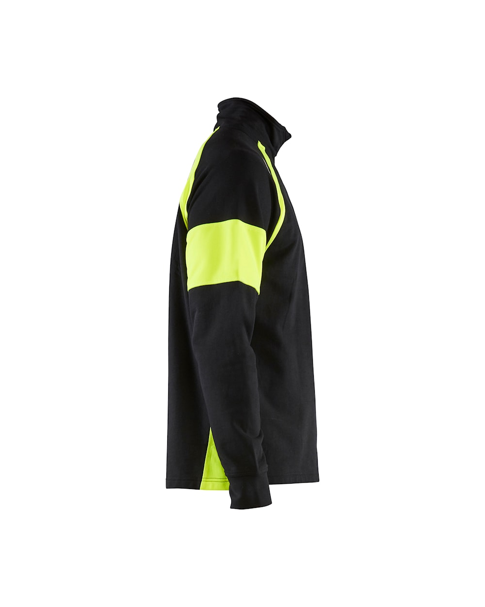 Blaklader Sweatshirt with Hi-Vis Panels 3550 #colour_black-hi-vis-yellow