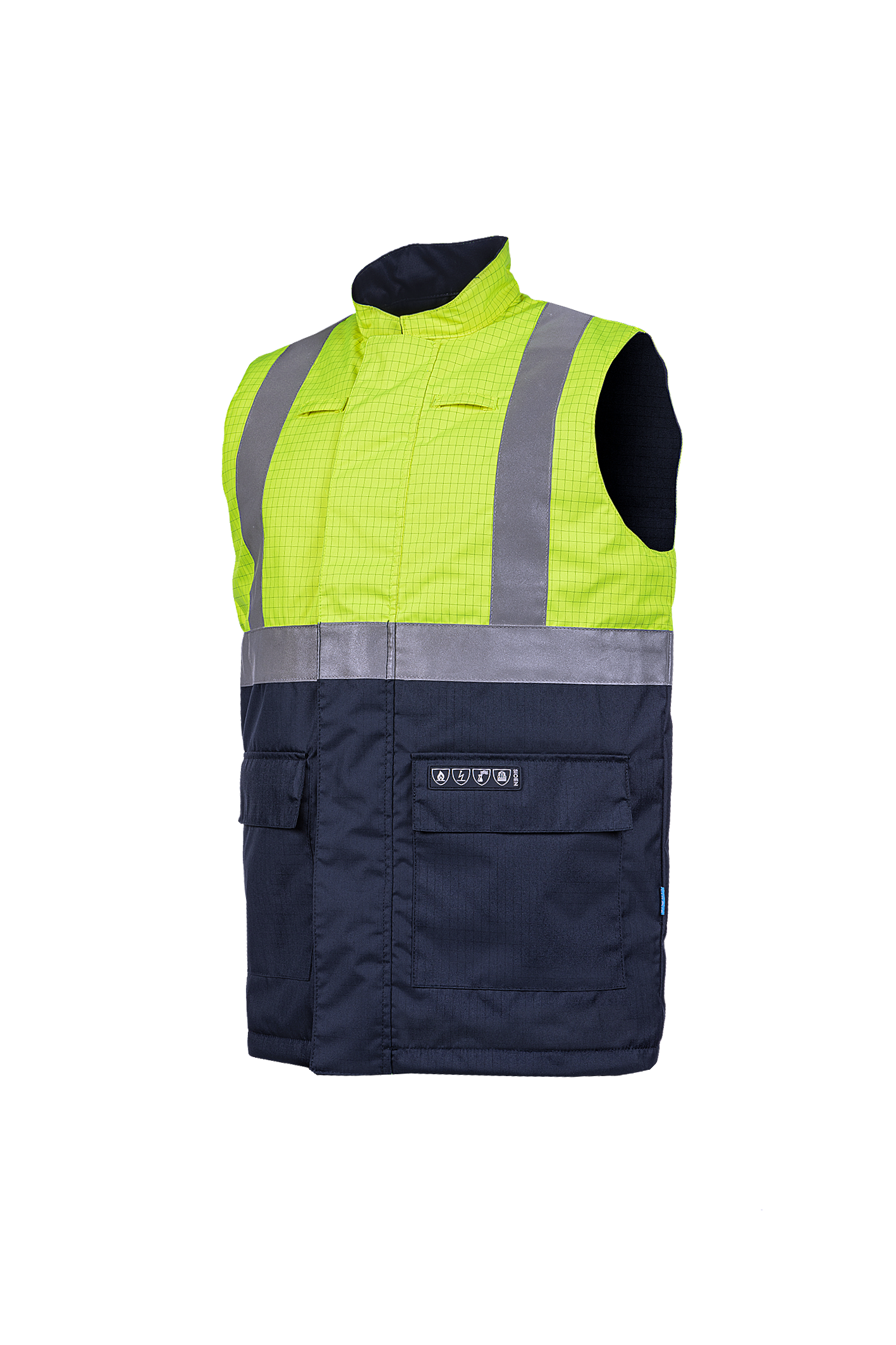 Sioen Bravone Flame Retardant Anti-Static Hi-Vis Body Warmer