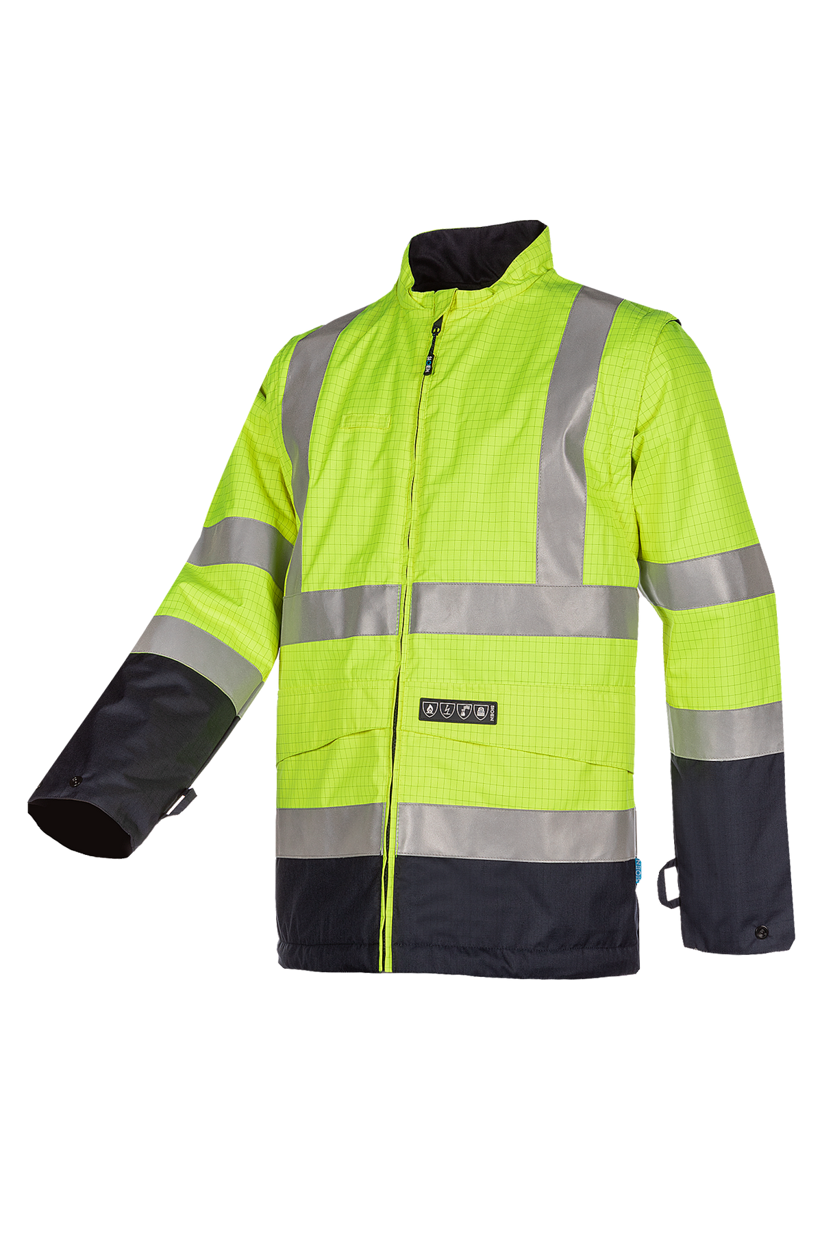 Sioen Oregon Flame Retardant Anti-Static Hi-Vis Bomber Jacket With Detachable Sleeves