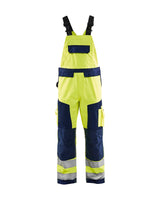 Blaklader Hi-Vis Bib Trousers 2660 - Hi-Vis Yellow/Navy Blue