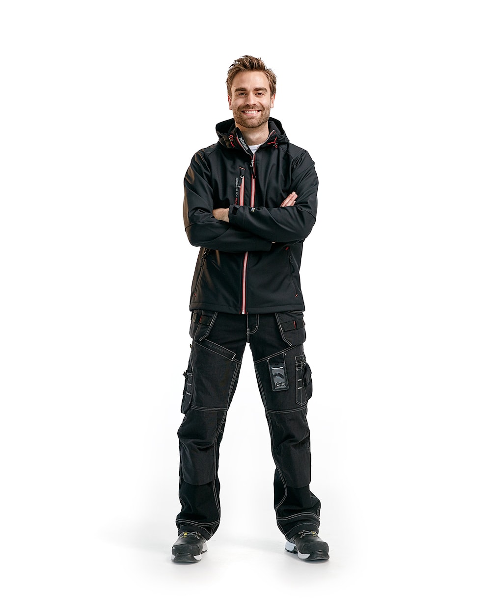 Blaklader Pro Softshell Jacket 4949 #colour_black-red