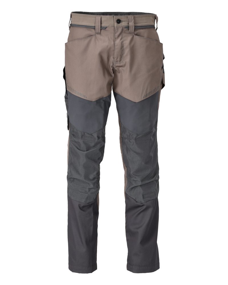 Mascot Customized Trousers with Kneepad Pockets - Sand/Stone Grey