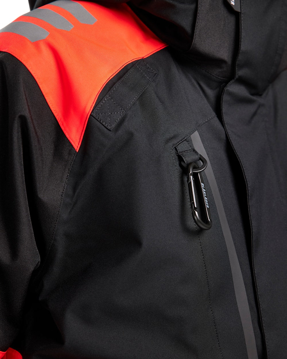 Blaklader Shell Jacket Hi-Vis 4420 #colour_black-red-hi-vis