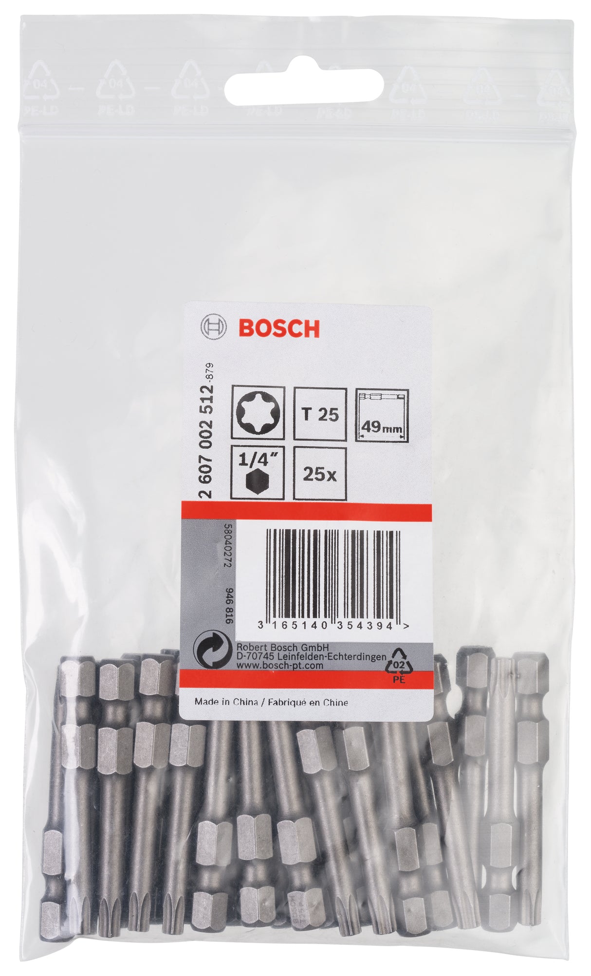 Bosch Professional T25 XH 49mm - 25 Pack