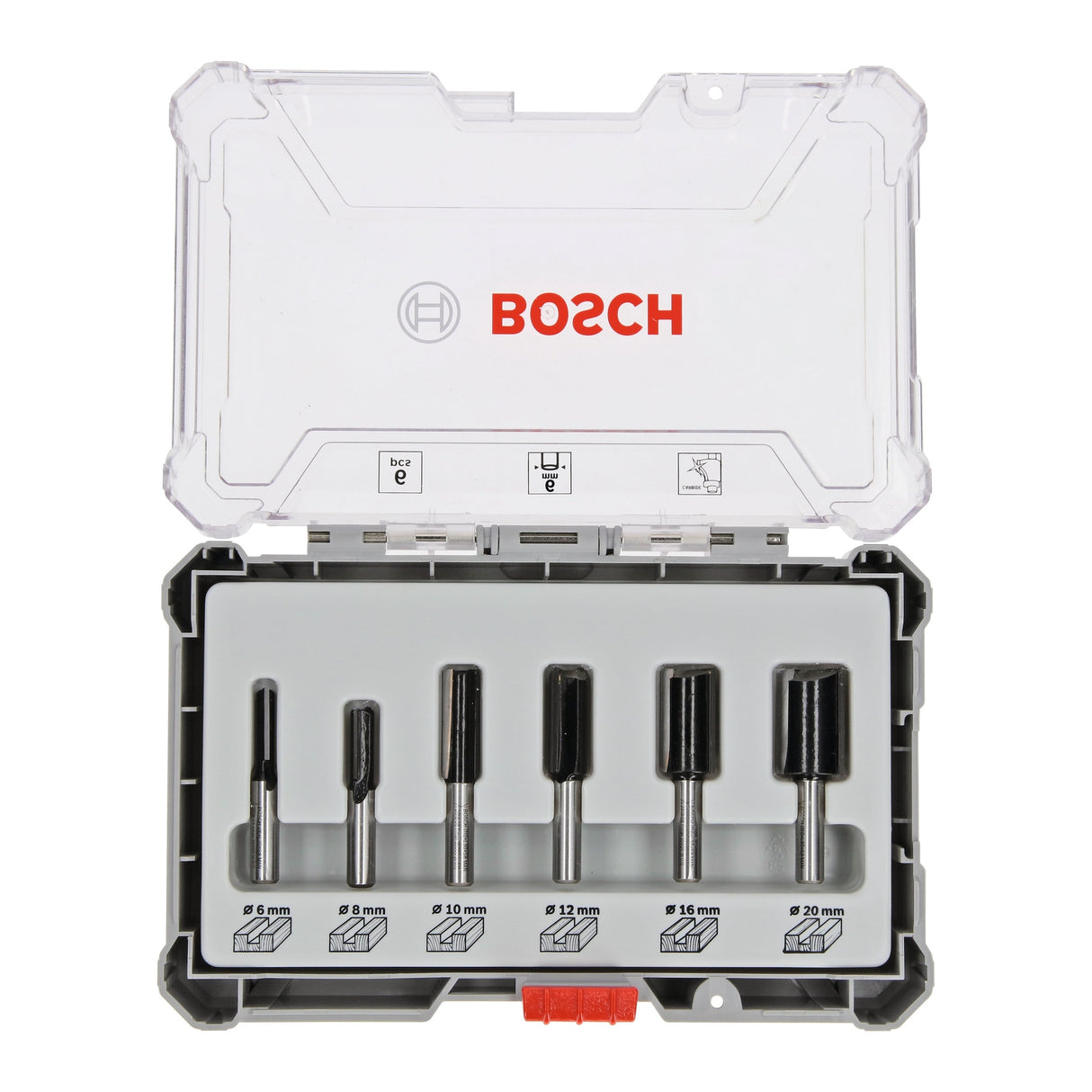 Bosch Professional 6-Piece Router Bit Set - Straight, 6mm Shank