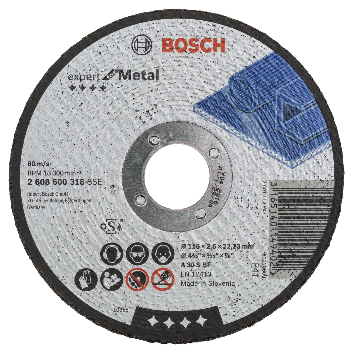 Bosch Professional Expert Metal Straight Cutting Disc A 30 S BF - 115mm x 2.5mm