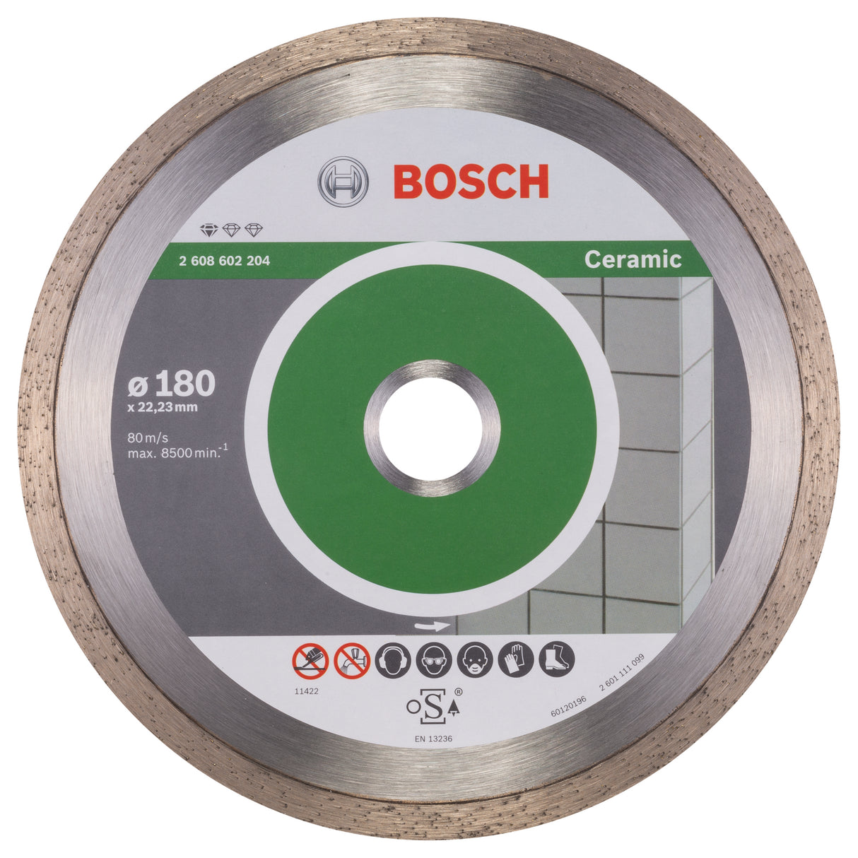 Bosch Professional Ceramic Diamond Cutting Disc - 180 x 22.23 x 1.6 x 7 mm - Standard