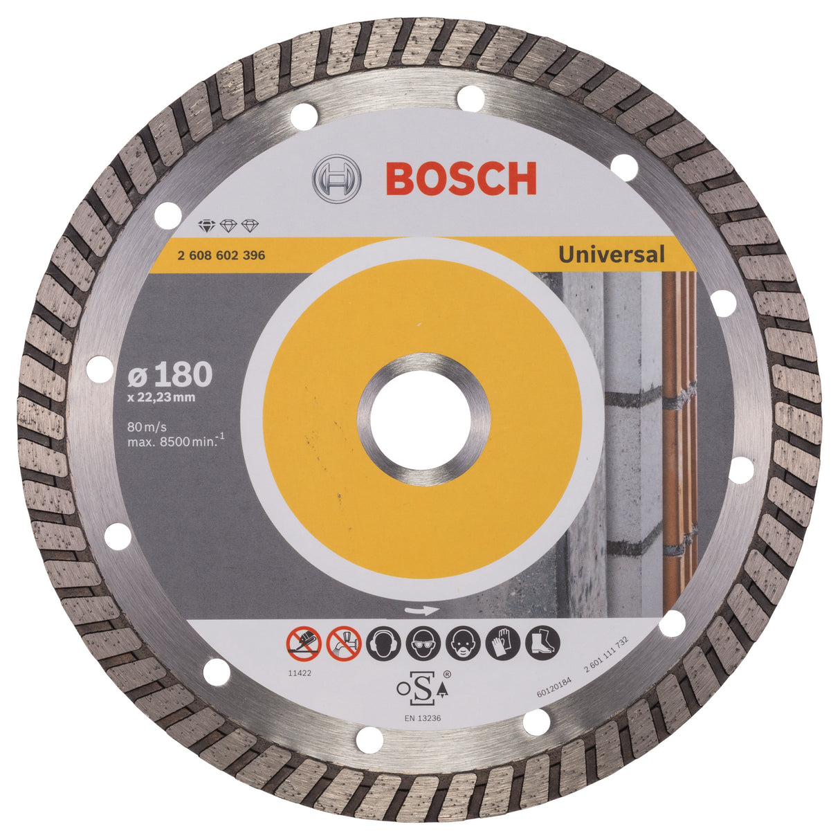 Bosch Professional Universal Turbo Diamond Cutting Disc - 180 x 22.23 x 2.5 x 10 mm Standard