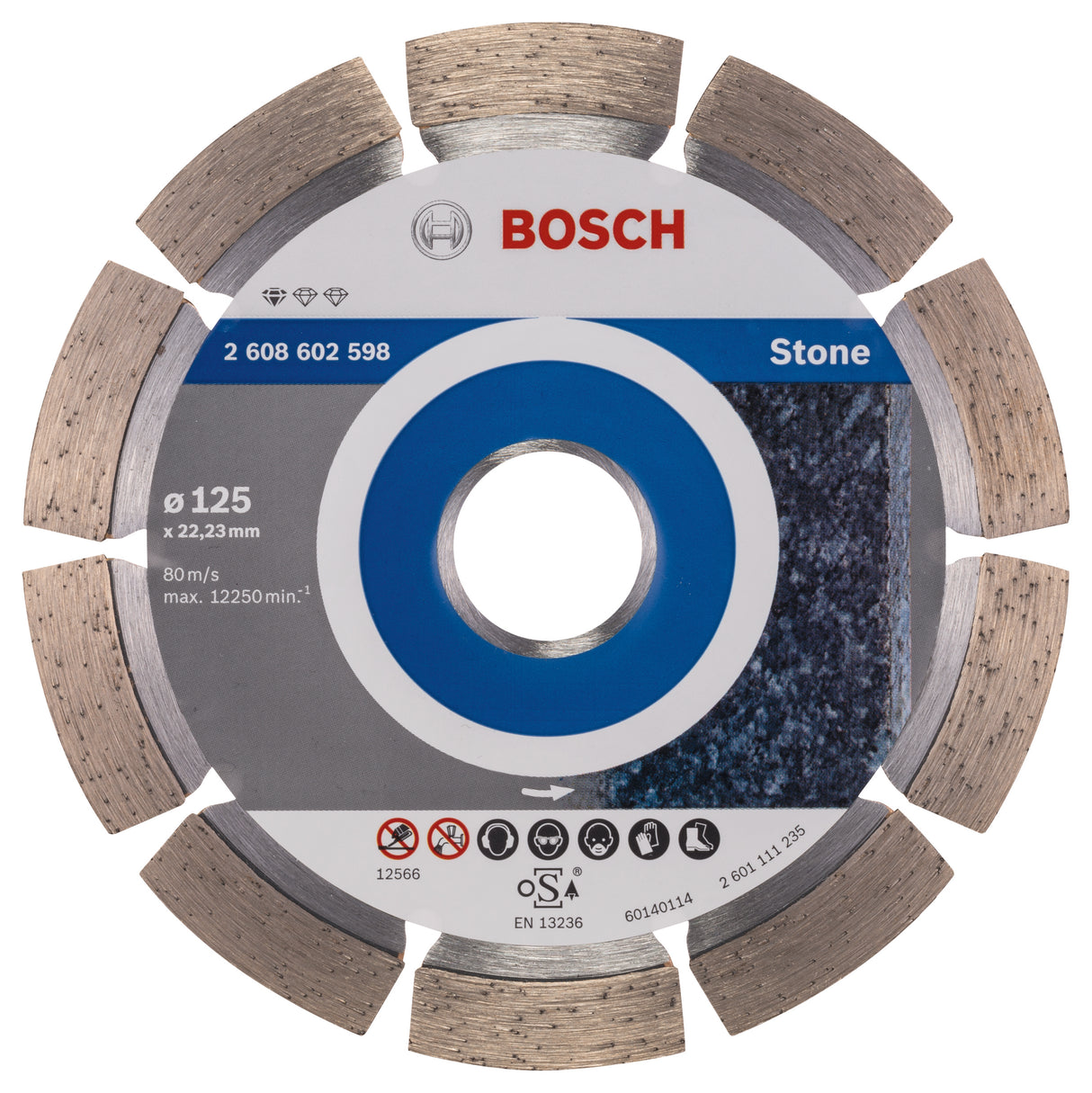 Bosch Professional Diamond Cutting Disc for Stone - 125 x 22.23 x 1.6 x 10 mm