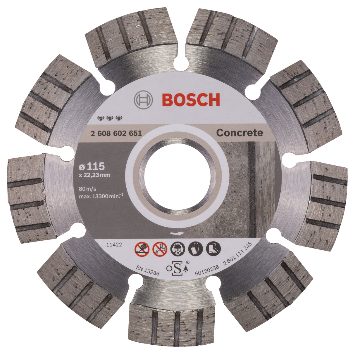 Bosch Professional Diamond Cutting Disc - Best for Concrete - 115mm x 22.23mm x 2.2mm x 12mm