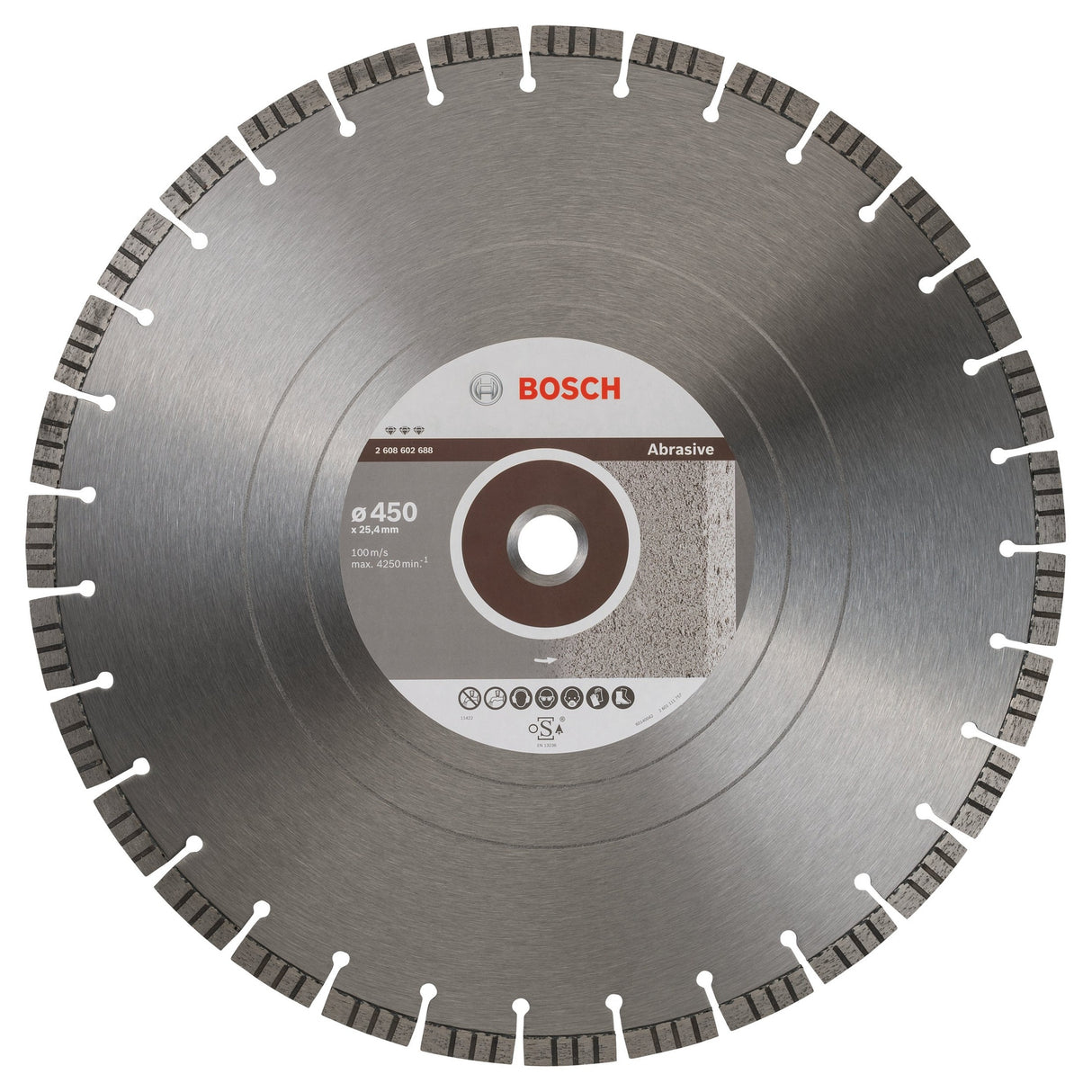 Bosch Professional Diamond Cutting Disc - Best for Abrasive - 450 x 25.40 x 3.6 x 12 mm