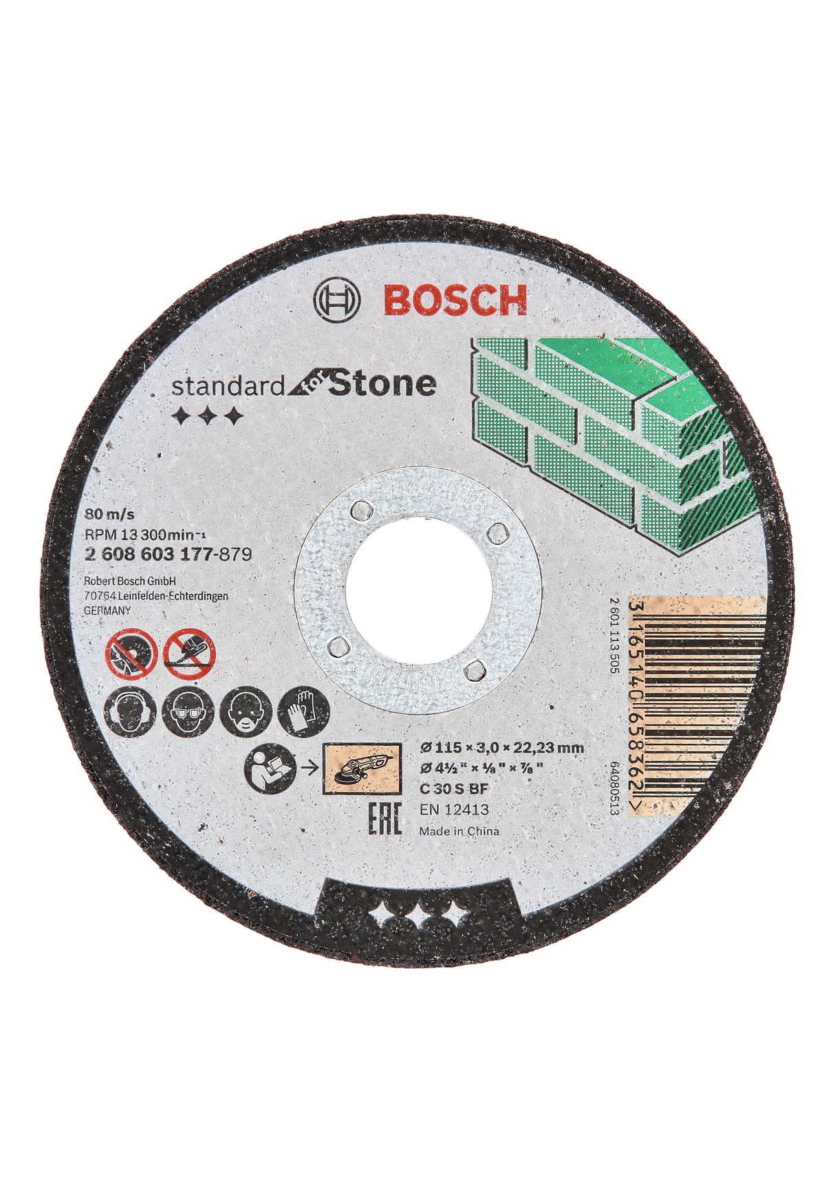 Bosch Professional Stone Straight Cutting Disc C 30 S BF - 115mm x 22.23mm x 3.0mm