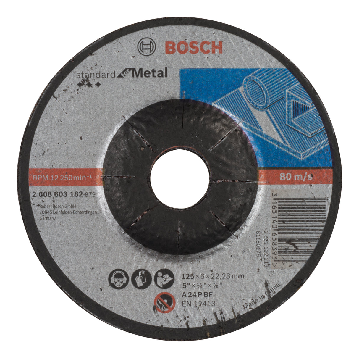 Bosch Professional Metal Grinding Disc with Depressed Centre A 24 P BF - 125mm x 22.23mm x 6.0mm