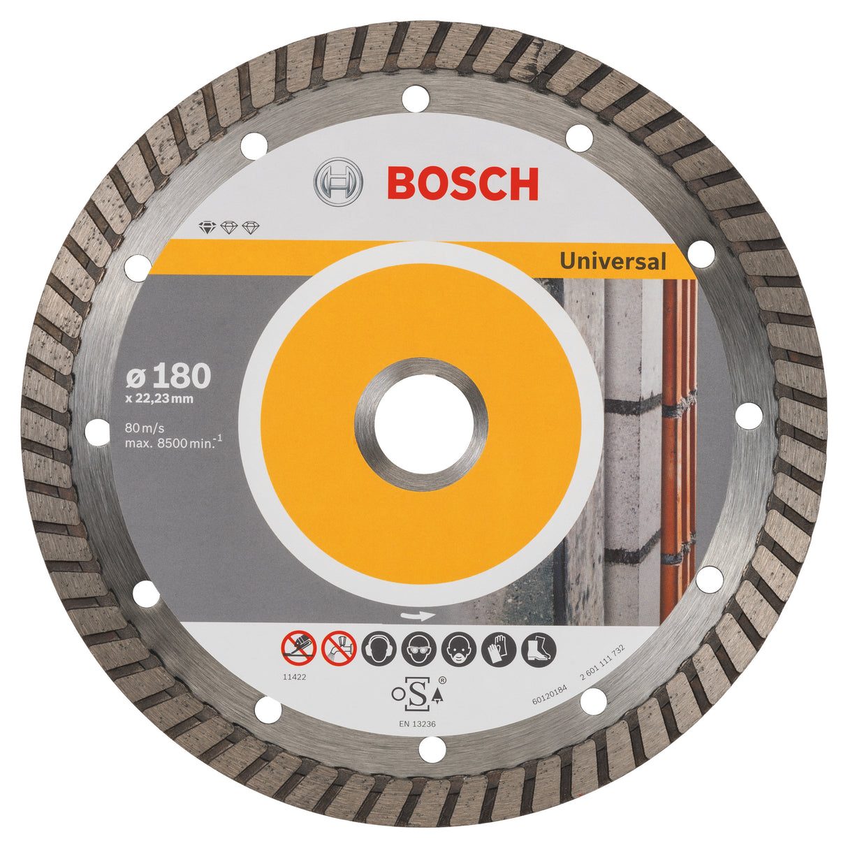 Bosch Professional Universal Turbo Diamond Cutting Disc - 180 x 22.23 x 2.5 x 10 mm Standard