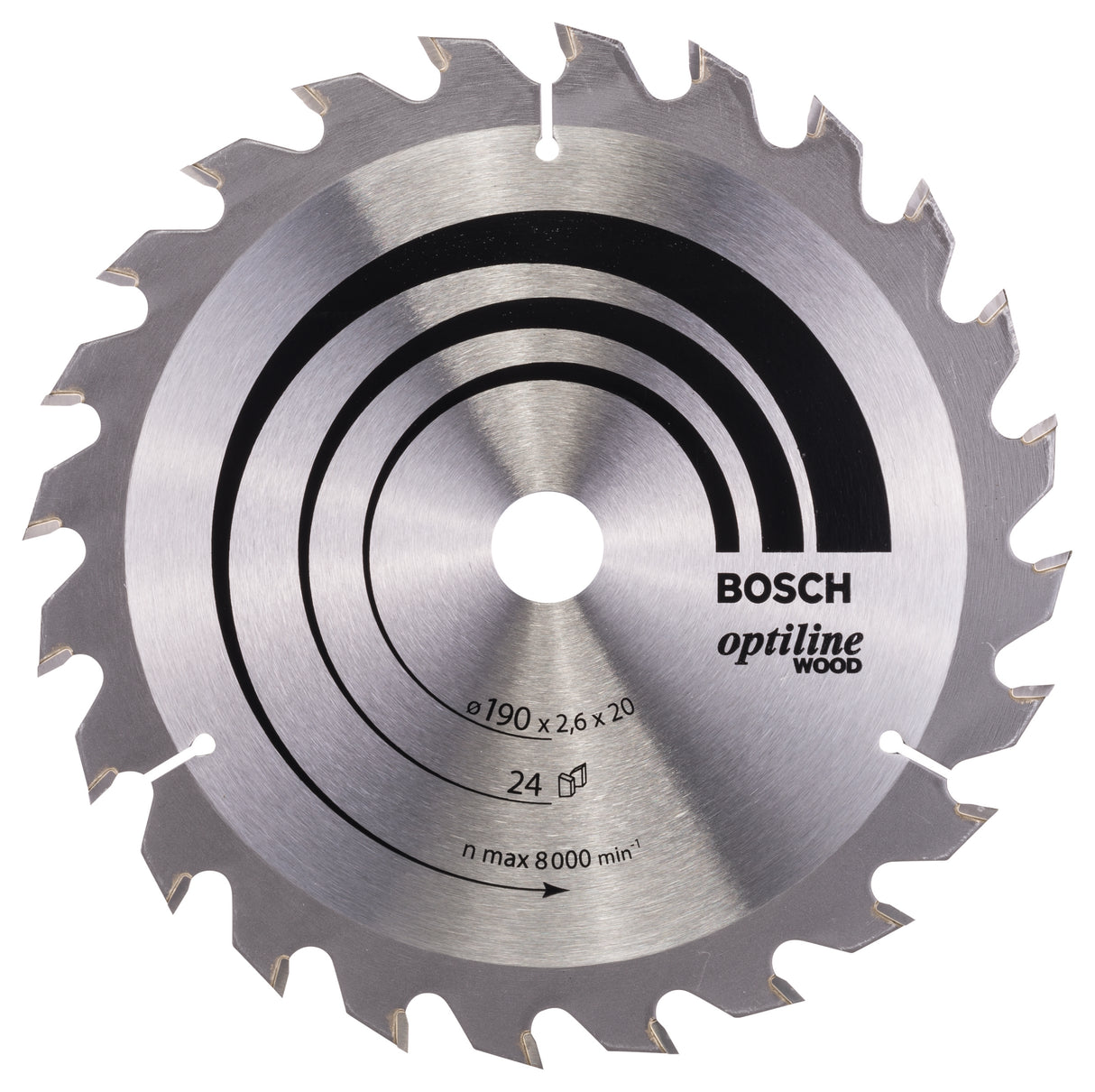 Bosch Professional Optiline Wood Circular Saw Blade - 190 x 20/16 x 2.6mm, 24 Teeth