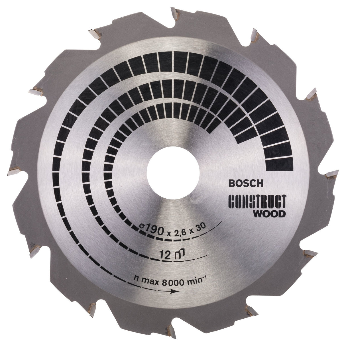 Bosch Professional Construct Wood Circular Saw Blade - 190 x 30 x 2.6mm, 12 Teeth