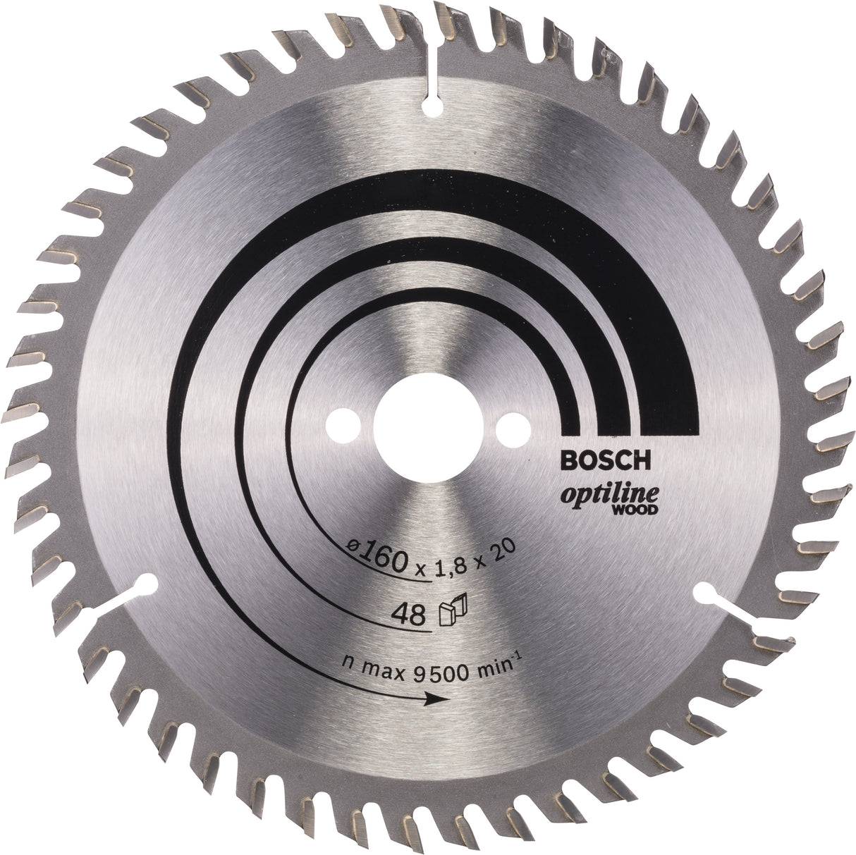 Bosch Professional Optiline Wood Circular Saw Blade - 160mm x 20/16mm x 1.8mm, 48 Teeth