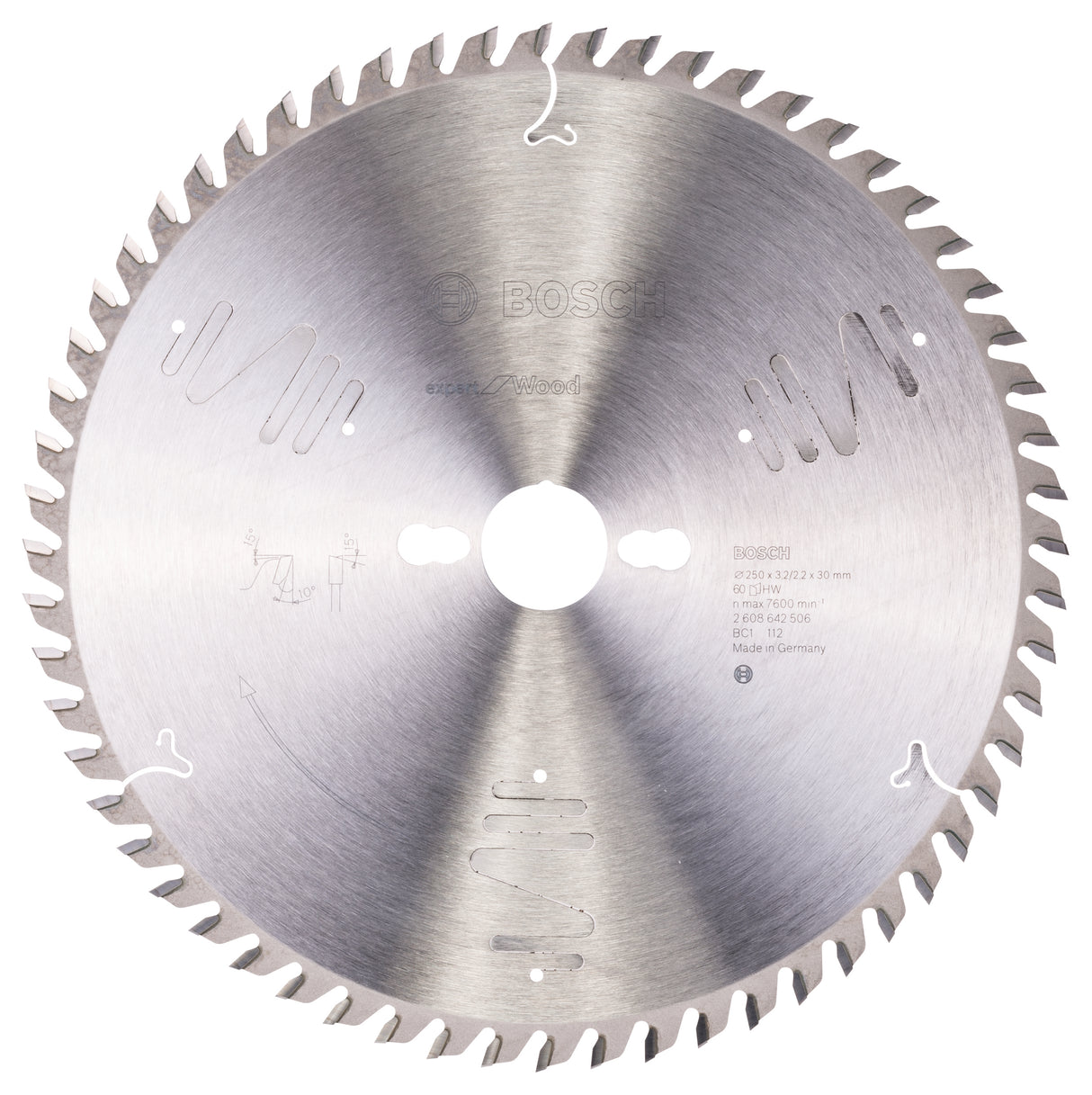 Bosch Professional Expert Circular Saw Blade for Wood - 250 x 30 x 3.2 mm, 60 Teeth