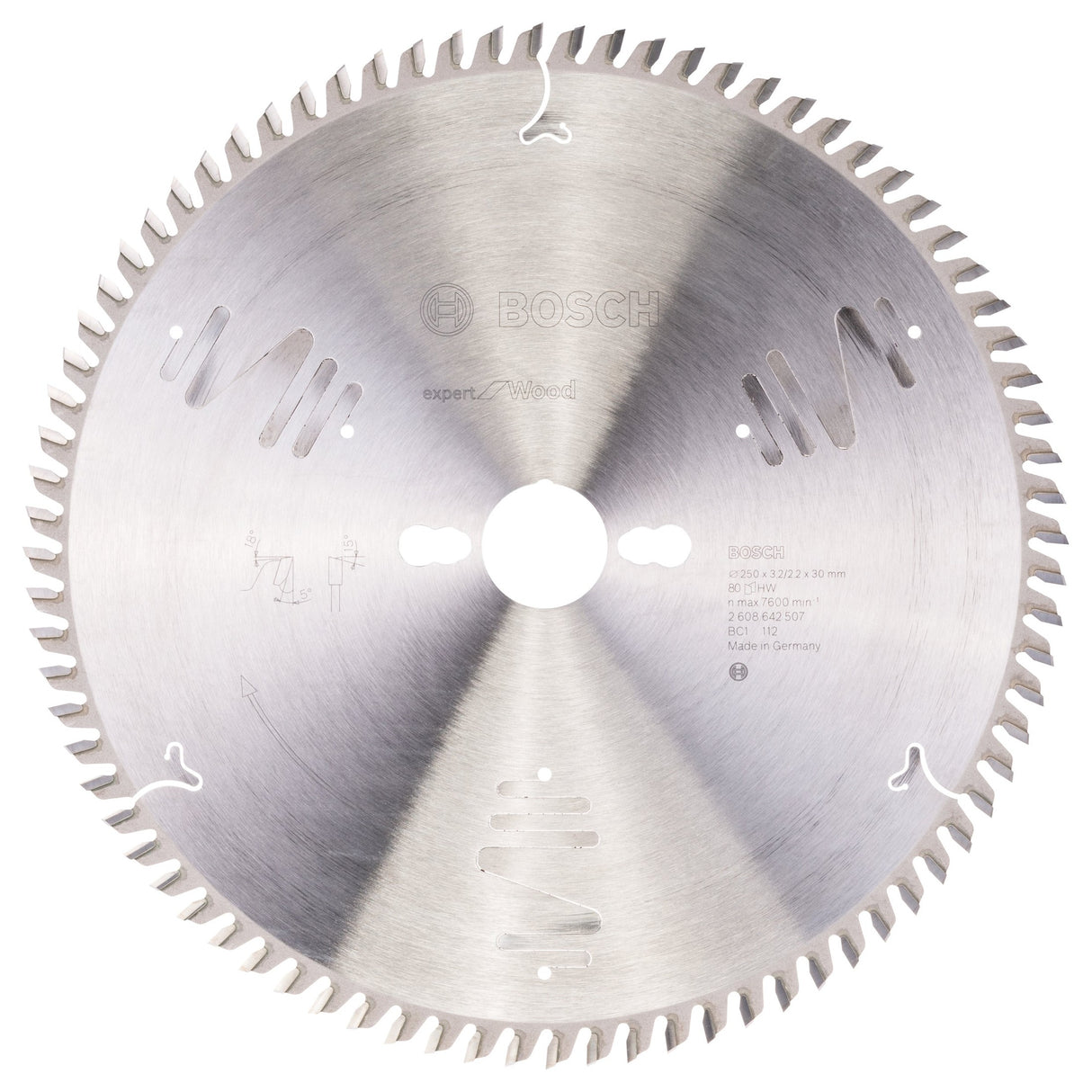 Bosch Professional Expert Circular Saw Blade for Wood - 250 x 30 x 3.2 mm, 80 Teeth