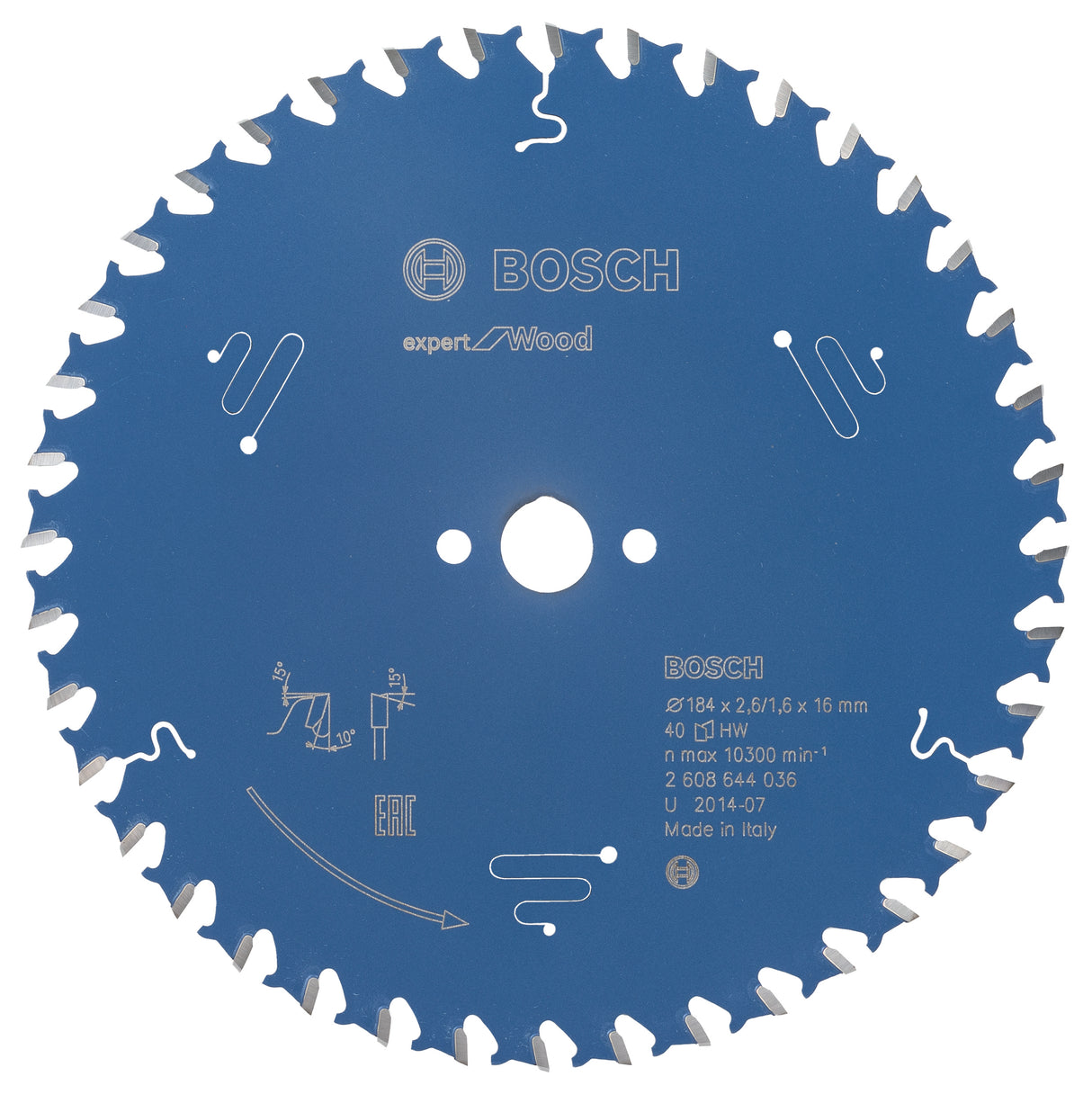 Bosch Professional Circular Saw Blade Expert for Wood - 184 x 16 x 2.6 mm, 40 Teeth