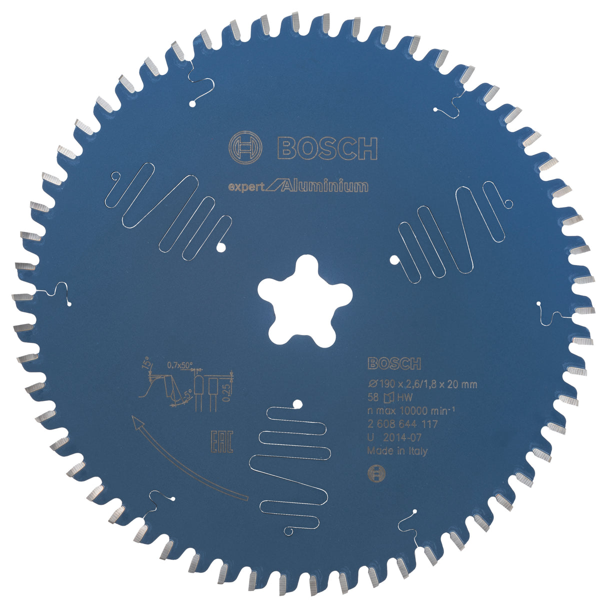 Bosch Professional Circular Saw Blade Expert for Aluminium - 190 x 2.6mm, 58 Teeth