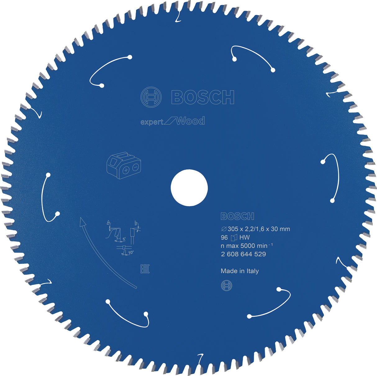 Bosch Professional Expert Circular Saw Blade for Wood - Cordless Saws - 305x2.2/1.6x30 T96