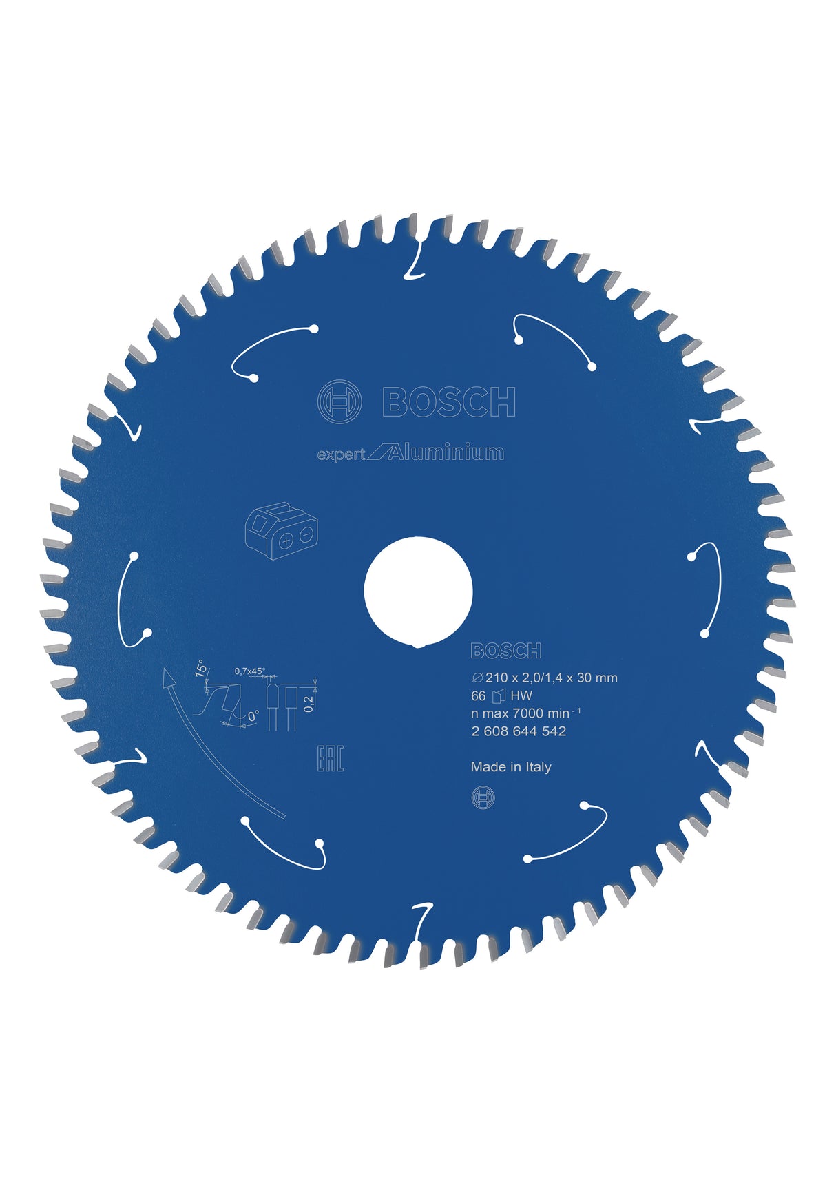 Bosch Professional Expert Aluminium Circular Saw Blade for Cordless Saws - 210x2/1.4x30 T66