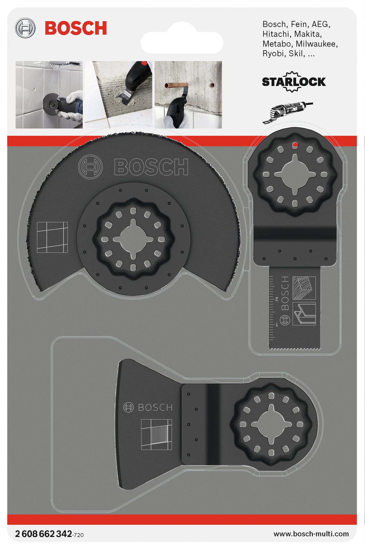 Bosch Professional 3-Piece Basic OMT Set for Tiles