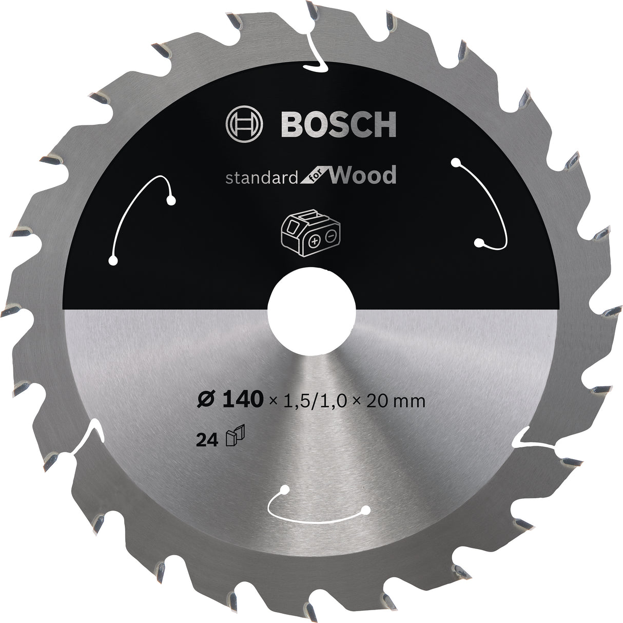 Bosch Professional Circular Saw Blade for Cordless Saws - Standard for Wood - 140x1.5/1x20 T24