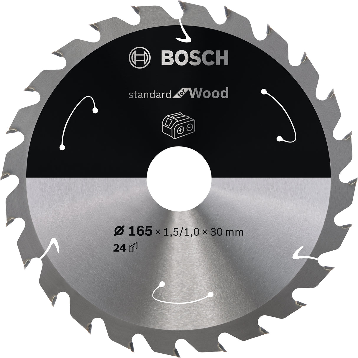 Bosch Professional Circular Saw Blade for Cordless Saws - Standard for Wood - 165x1.5/1x30 T24