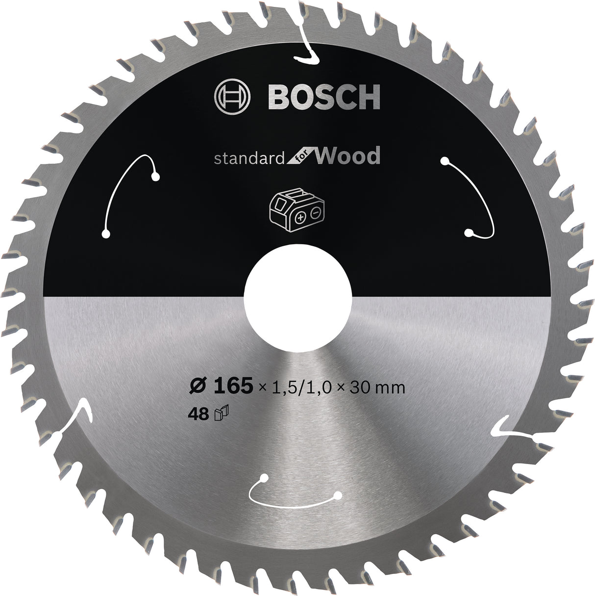 Bosch Professional Circular Saw Blade for Cordless Saws - Standard for Wood - 165x1.5/1x30 T48