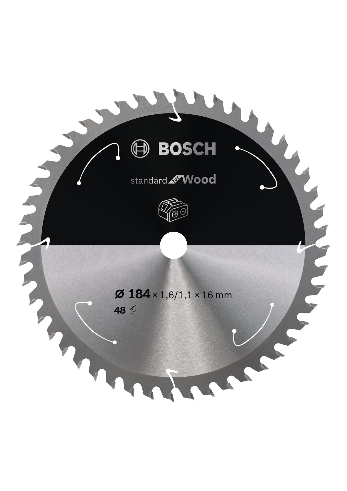 Bosch Professional Circular Saw Blade for Cordless Saws - Standard for Wood - 184x1.6/1.1x16 T48