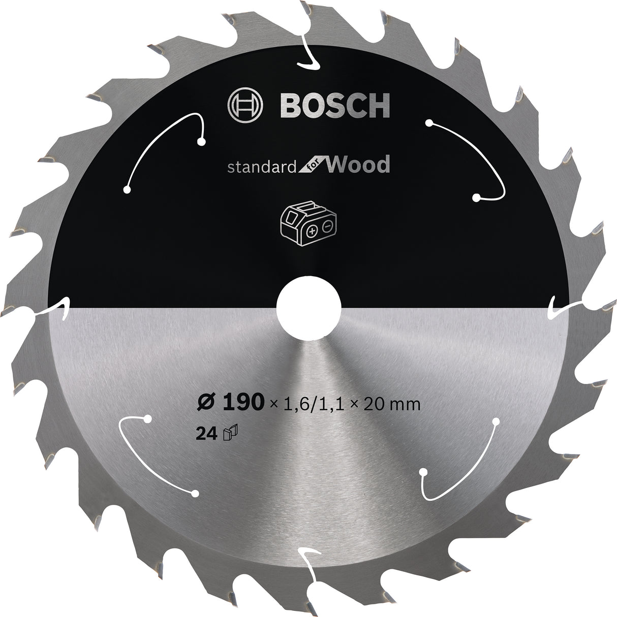 Bosch Professional Circular Saw Blade for Cordless Saws - Standard for Wood - 190x1.6/1.1x20 T24