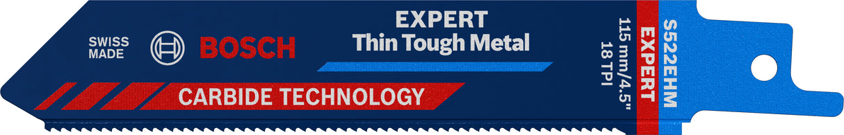 Bosch Professional Expert "Thin Tough Metal" S522EHM Reciprocating Saw Blade - 1 Piece